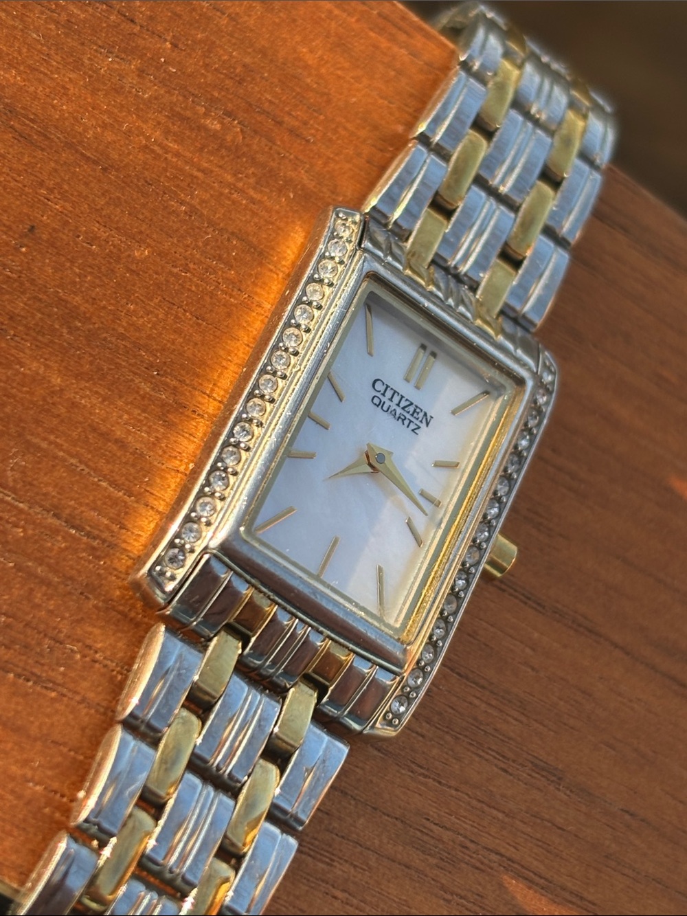 Citizen Two-Tone Silver and Gold Crystal-Trim Women's Bracelet Watch - Picture 2 of 7